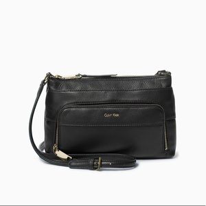 Calvin Klein Black Leather Crossbody Bag 🖤 *NWOT*